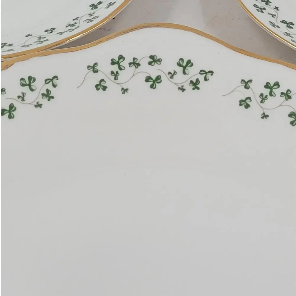 Royal Tara Shamrock Dessert Plates with Serving Platter Irish China‎ cottagecore